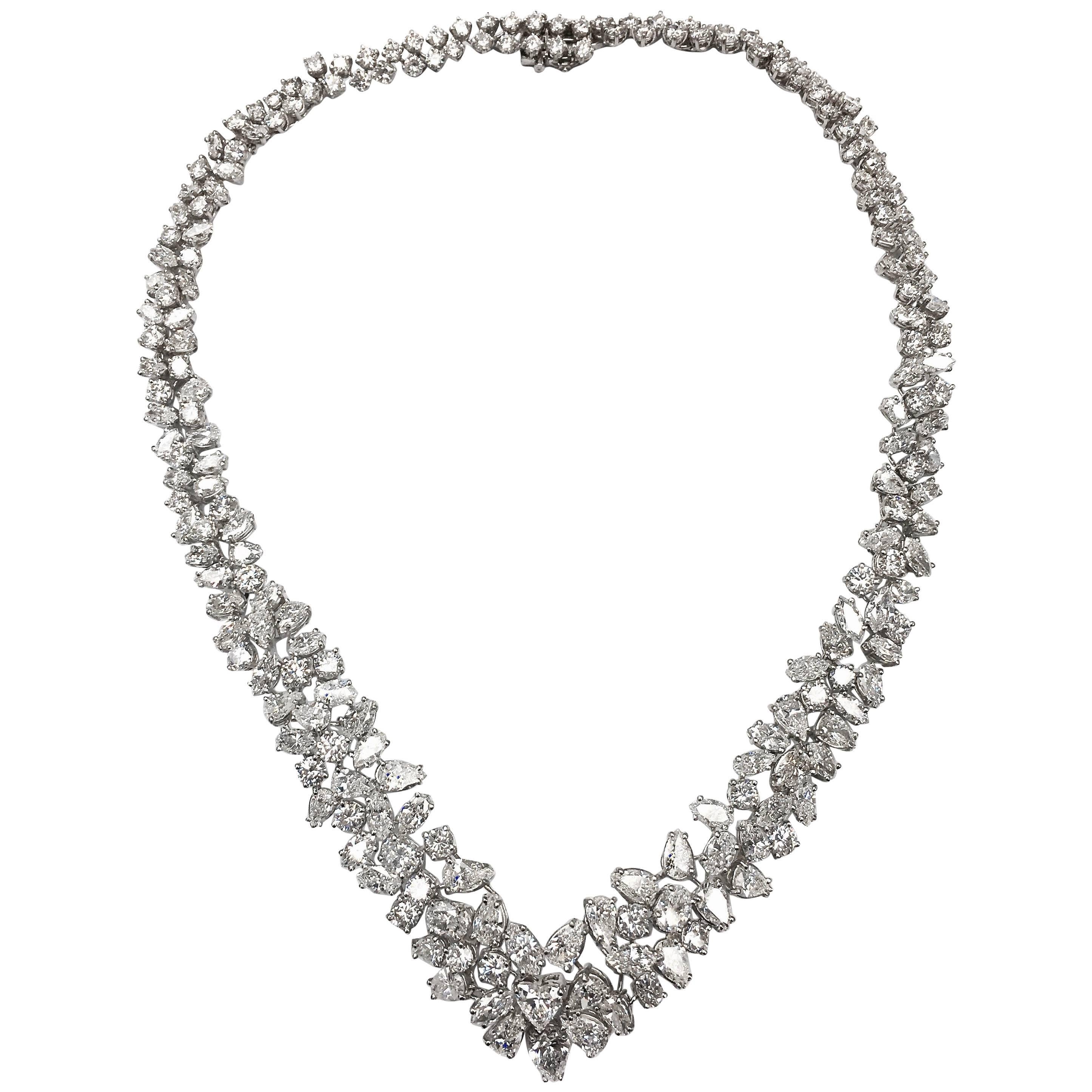 Magnificent Platinum Diamond Necklace For Sale