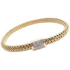 John Hardy Classic Chain Diamond Yellow Gold Bracelet