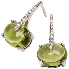 MAVIADA
s Modern Minimalism Diamond Green Peridot 18K White Gold Drop Earrings