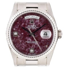 Rolex White Gold Day-Date Grossular Diamond Dial automatic Wristwatch