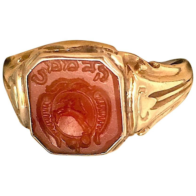 Gold Hebrew Letter Signet Ring