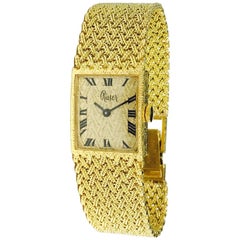 Ruser Ladies Yellow Gold Vintage Mesh Wristwatch