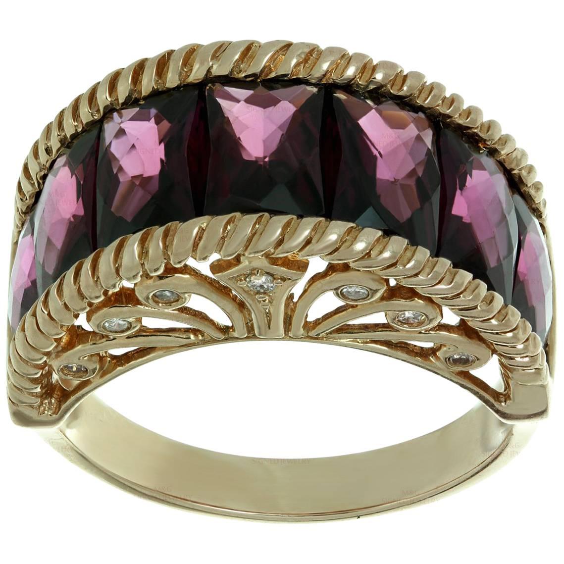 Rhodolite Garnet Rose Gold Diamond Ring