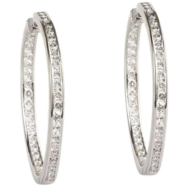 Diamond Set Hoop Earrings 2.59 Carat