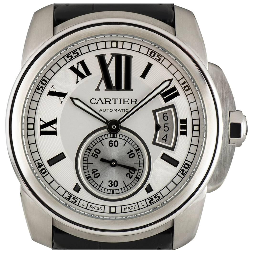 Cartier Stainless Steel Calibre De Cartier Automatic Wristwatch Ref W7100037
