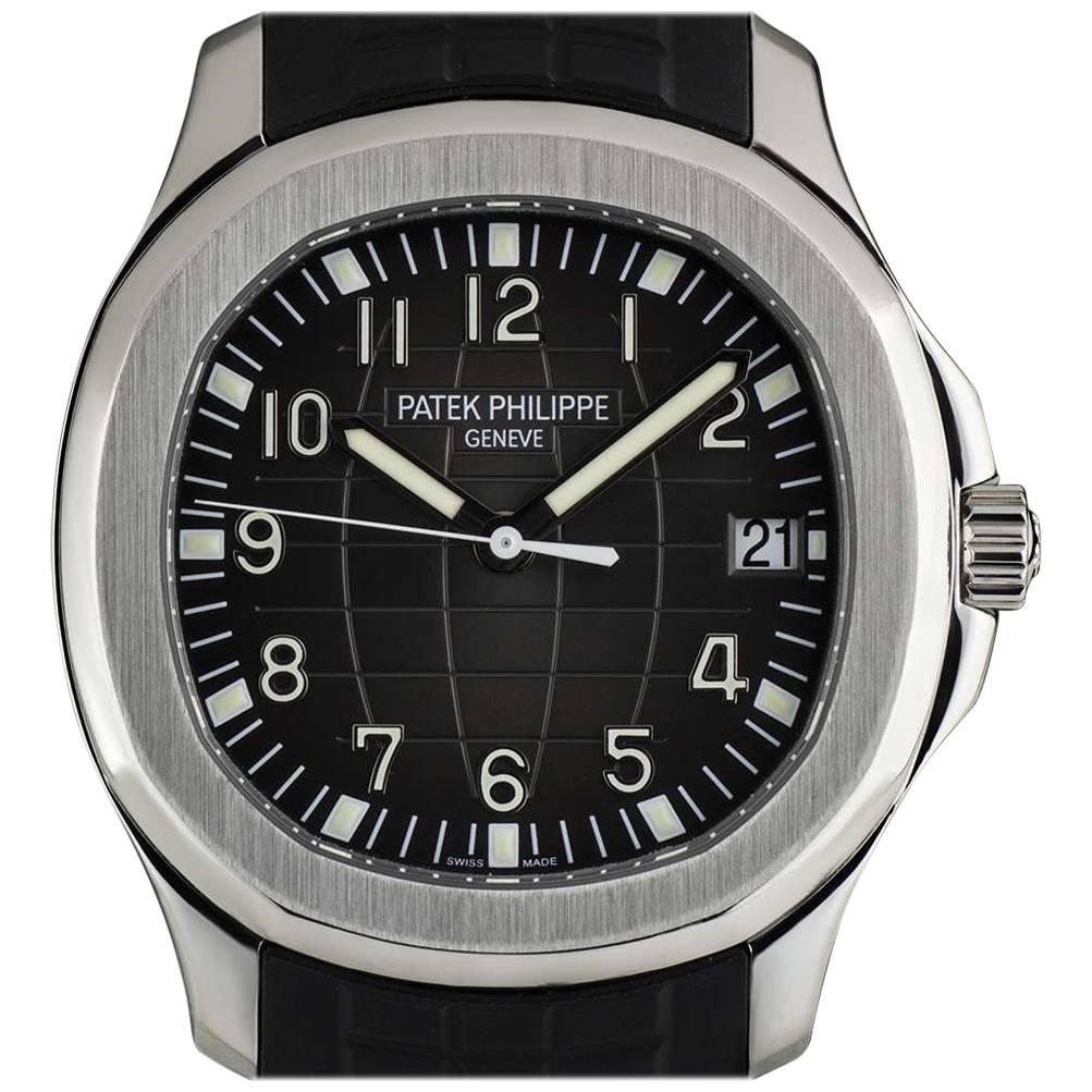 Patek Philippe Stainless Steel Jumbo Aquanaut Black Dial automatic Wristwatch 