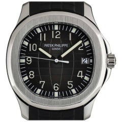 Used Patek Philippe Stainless Steel Jumbo Aquanaut Black Dial automatic Wristwatch 