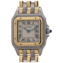 Vintage Cartier Ladies Yellow Gold Stainless Steel Panther quartz Wristwatch, c1990s