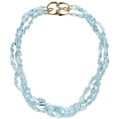 Julius Cohen Multistrand Aquamarine Necklace