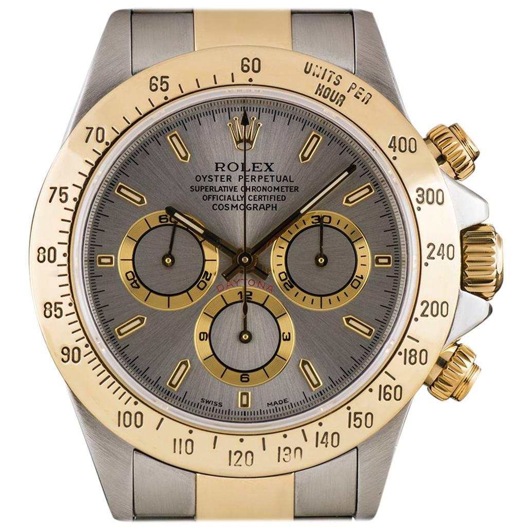 Rolex Yellow Gold Stainless Steel Zenith Movement Cosmograph Daytona Wristwatch 