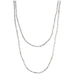 Gurhan “Vertigo” Bead Necklace in 24 Karat Yellow Gold and Sterling Silver