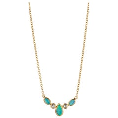 Gurhan Opal Diamond Necklace in 24 Karat Yellow Gold