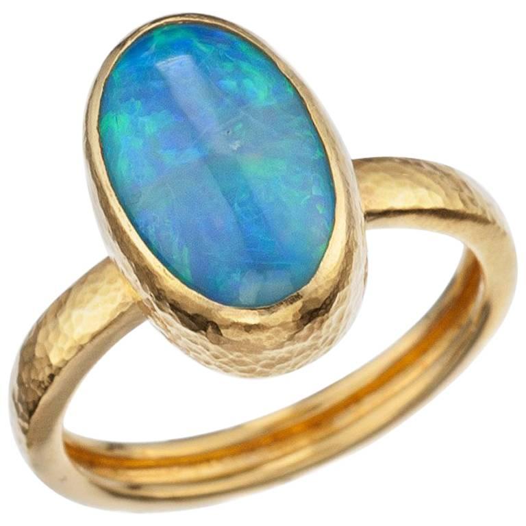Gurhan “Amulet” Opal Ring in 24 Karat Yellow Gold For Sale