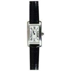 Cartier Ladies White Gold Tank Wristwatch
