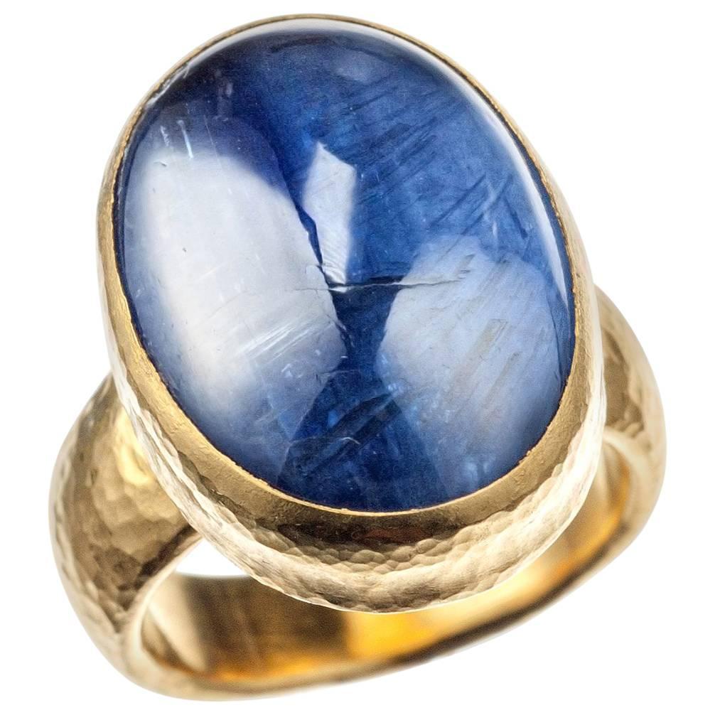Gurhan “Amulet Hue” Kyanite Ring in 24 Karat Yellow Gold