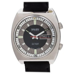 Retro Gruen Stainless Steel Diver Day-Date Automatic Wristwatch, circa 1970s
