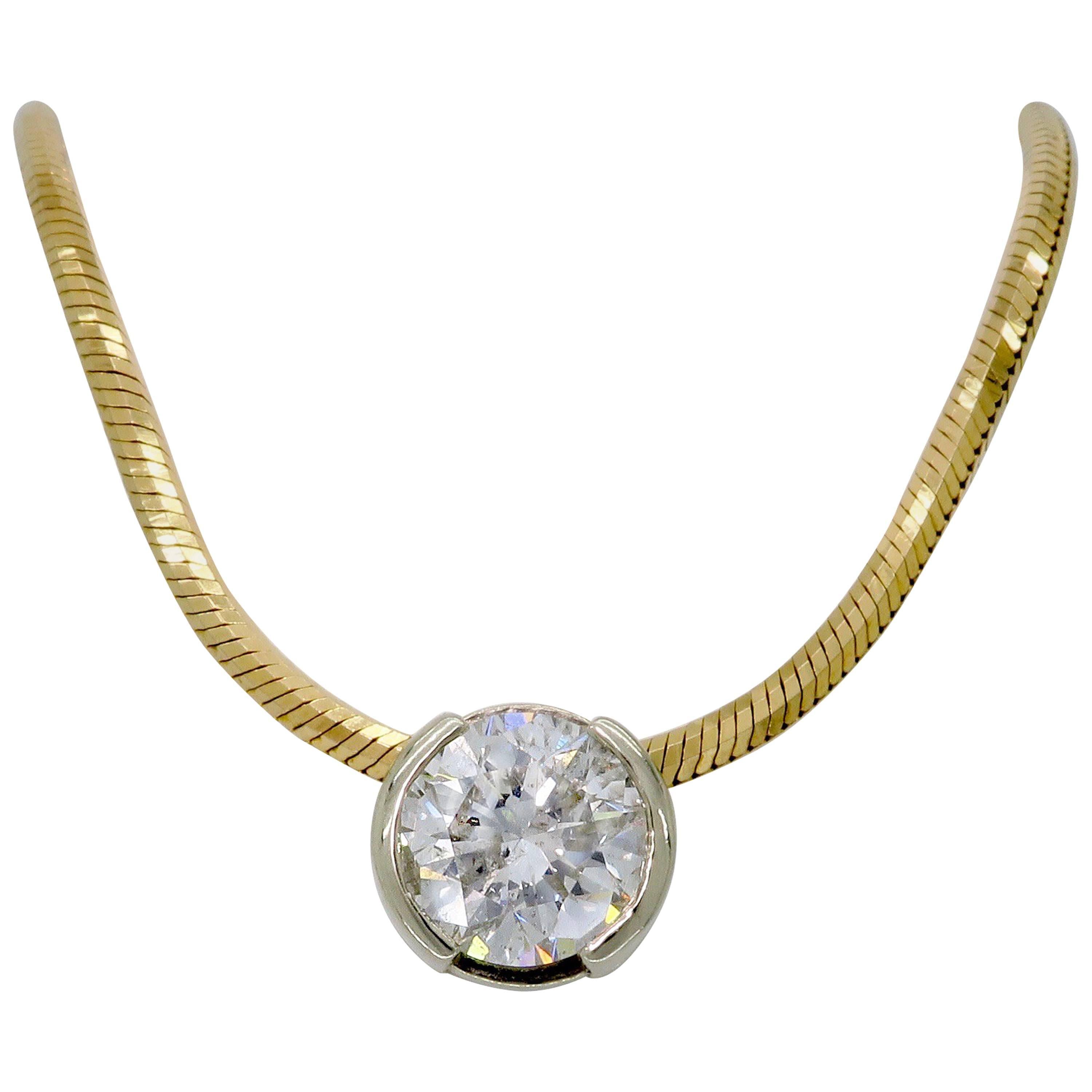 1.25 Carat Round Diamond Pendant 