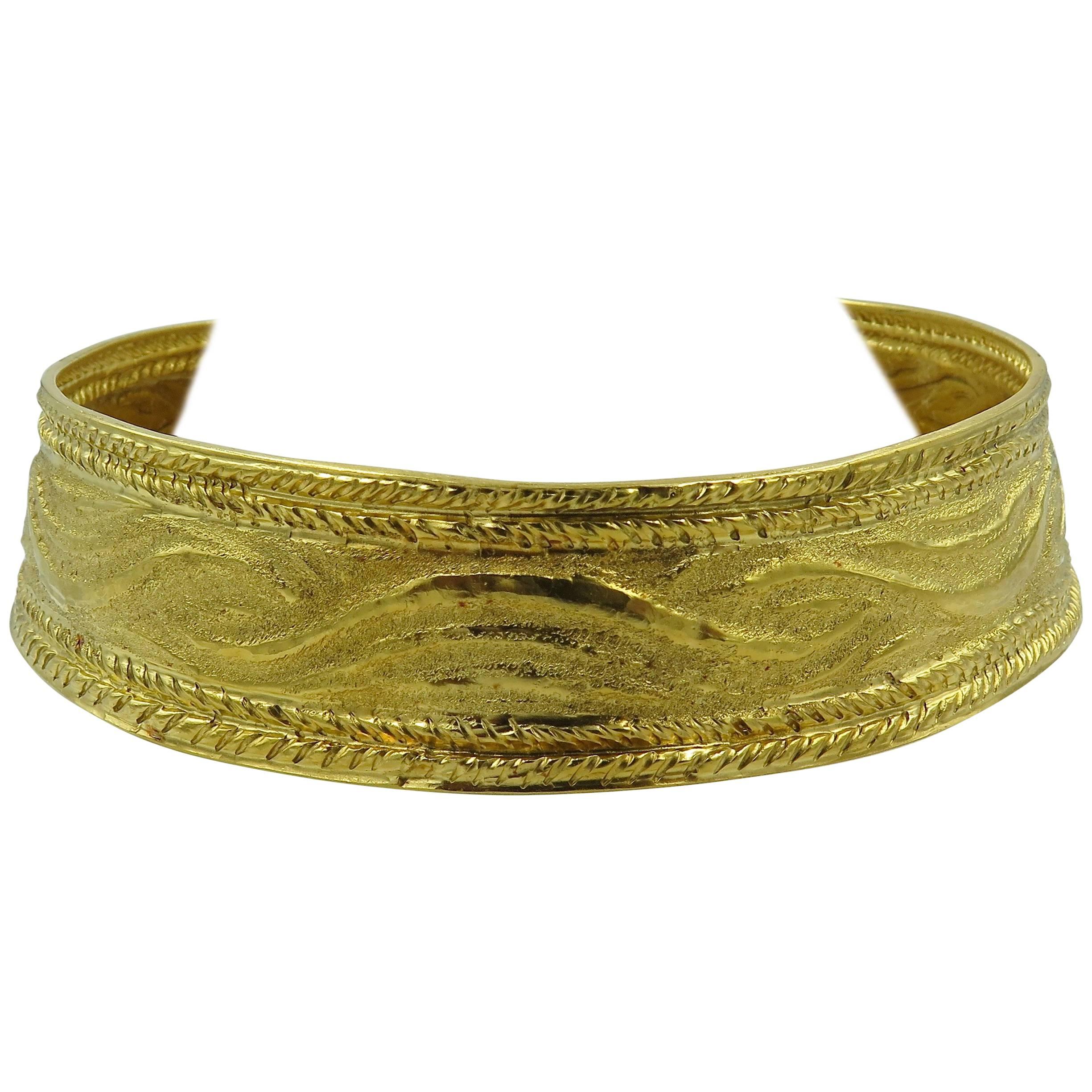 Lalaounis Textured Gold Choker Necklace