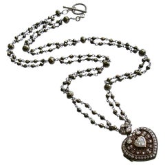 Pasta de plata Corazón Vinagreta Collar de capas Pirita