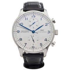 IWC Stainless Steel Portuguese Chronograph Automatic Wristwatch Ref IW371446