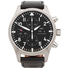 IWC Stainless Steel Pilots Chronograph Automatic Wristwatch Ref IW377709