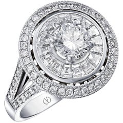 'Victorine' Ring Diamond Set with Calibre Cut Diamonds