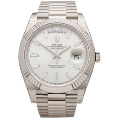 Rolex White Gold Diamond Dial Day-Date Automatic Wristwatch Ref 228239, 2016