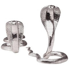 Egyptian Cobra Pair Sterling Silver