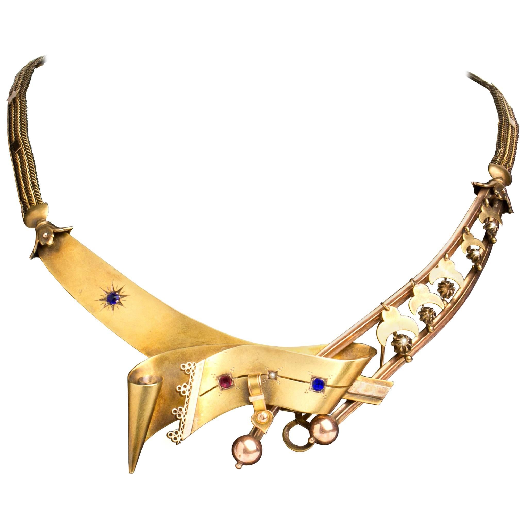 Gold Necklace, Italy, 18th Century For Sale