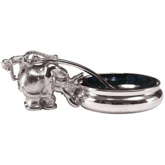 Sterling Silver Elephant and Monkey Mustard Pot