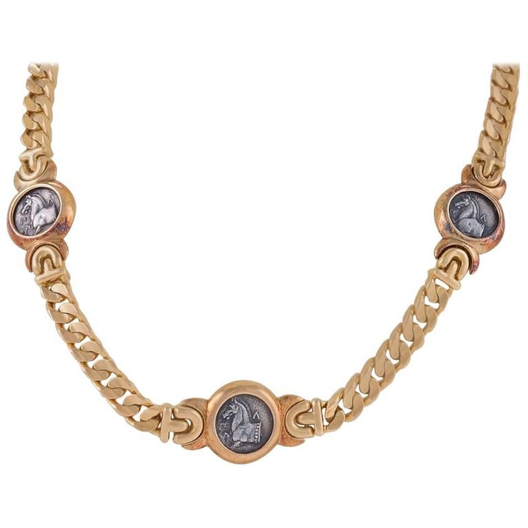 Bulgari 1980s Gold and Ancient Coin Necklace or Bracelet