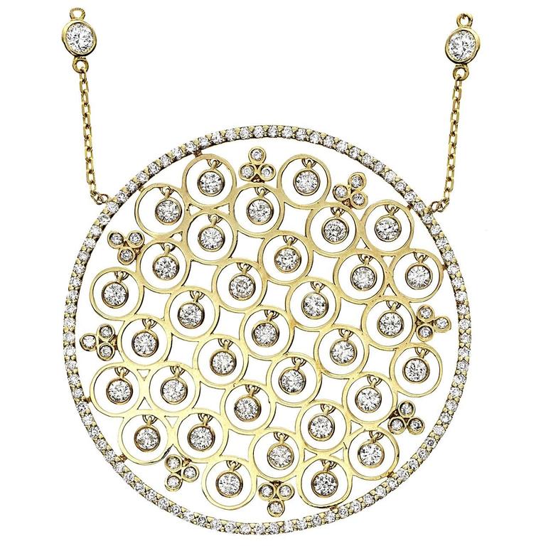 Diamond Gold Drop Necklace For Sale at 1stDibs