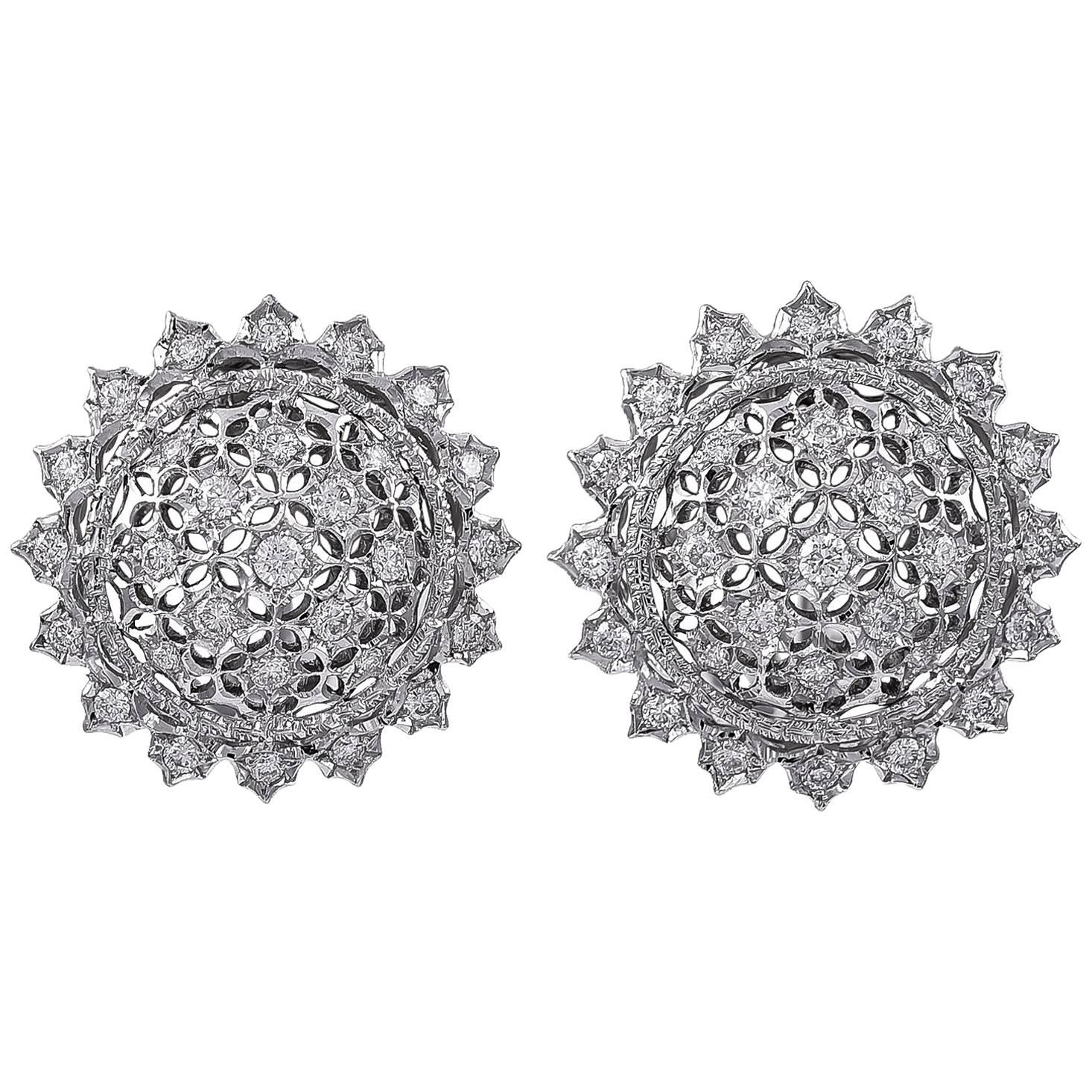 Mario Buccellati White Gold and Diamond Earrings For Sale