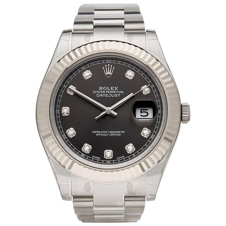 Rolex White Gold Stainless Steel Datejust II Automatic Wristwatch, Ref 116334