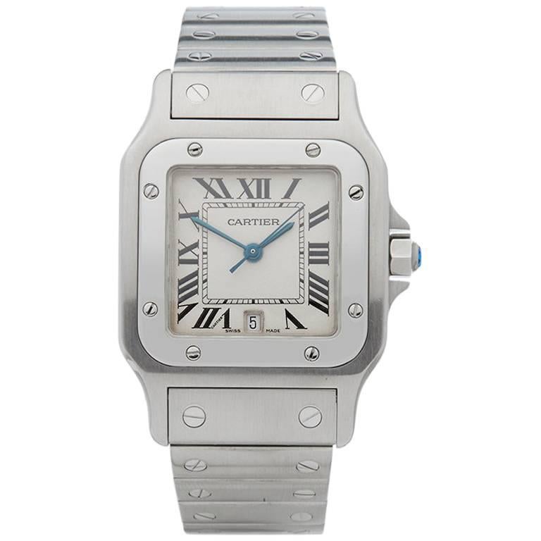 Cartier Stainless Steel Santos Galbee Quartz Wristwatch, 2000s