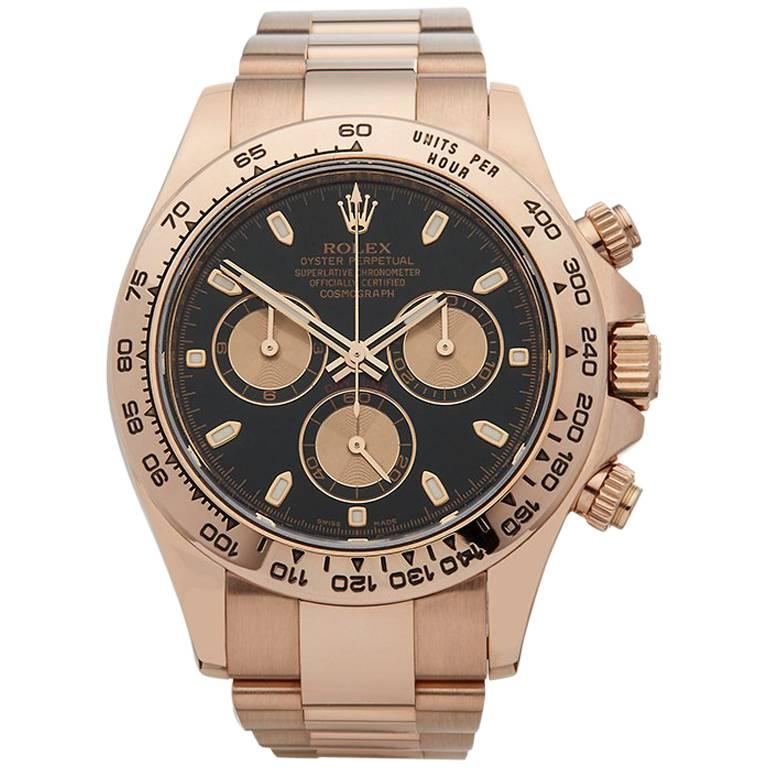 Rolex Rose Gold Daytona Chronograph Automatic Wristwatch Ref 116505, 2017