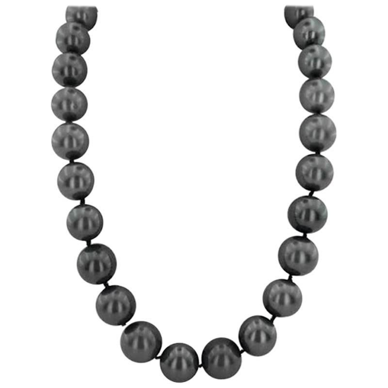 Tahitian South Sea Pearl with Diamonds Necklace For Sale