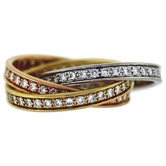 Trinity De Cartier Ring Tri Gold with Diamonds