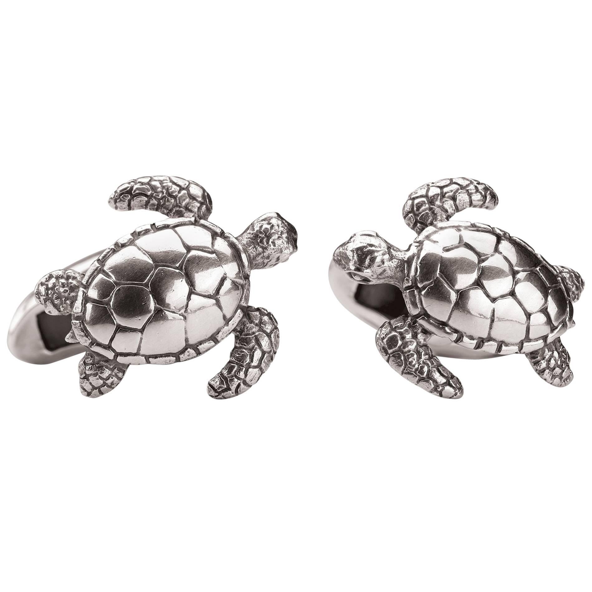 Turtle Sterling Silver Cufflinks