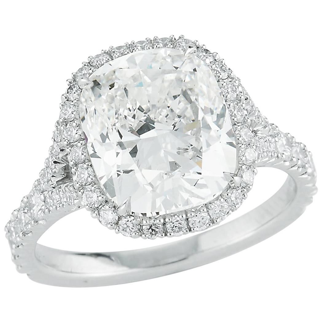  Kwiat 4.51 carat Cushion-Cut Diamond Ring For Sale