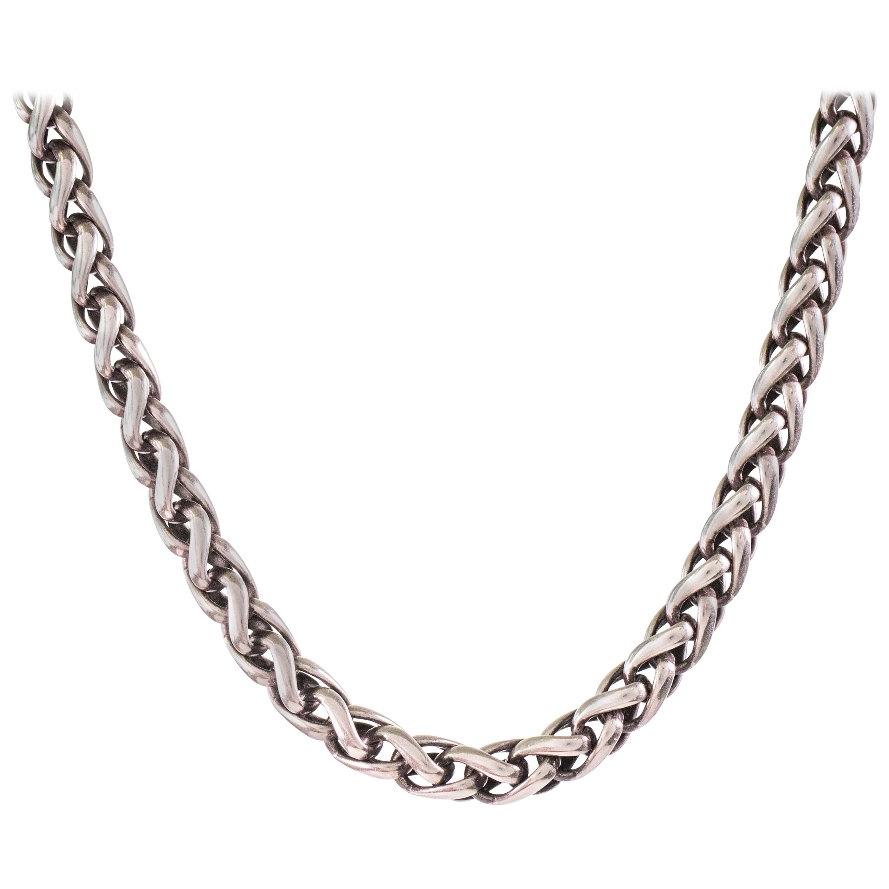 David Yurman Sterling Silver 18K Gold Wheat Chain