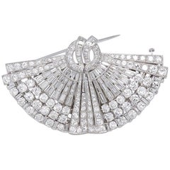 1930s Drayson Diamond Platinum Double Clip Brooch 1930s Drayson Diamond Platinum Double Clip Brooch