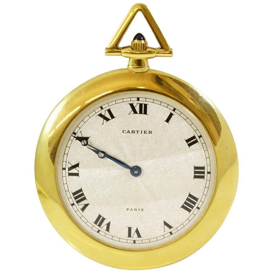 Cartier Yellow Gold Pocket Watch For Sale