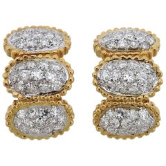 1970s Diamond Gold Earrings
