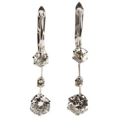 Pair of Diamond Earrings, Italy, 1940s