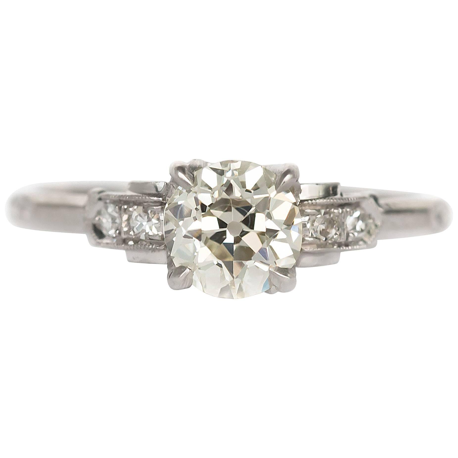 .99 Carat Diamond Platinum Engagement Ring For Sale
