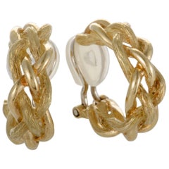 Tiffany & Co. Small Yellow Gold Braided Clip-On Earrings