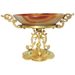 Antique Agate and Enamel Ring Holder, circa 1880