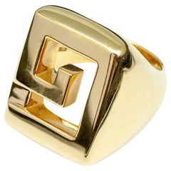Greek Key 18 Karat Gold Cocktail Ring