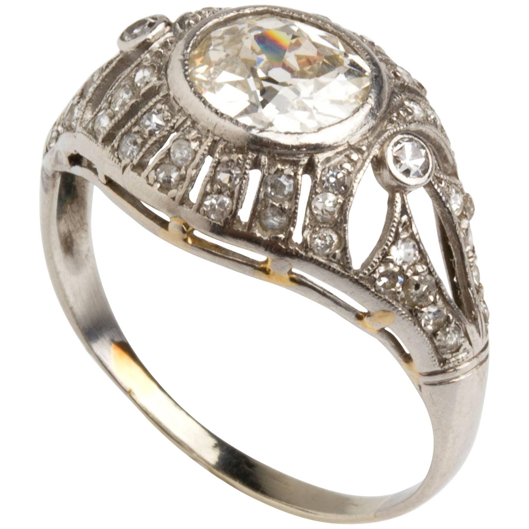Diamond White Gold Ring For Sale
